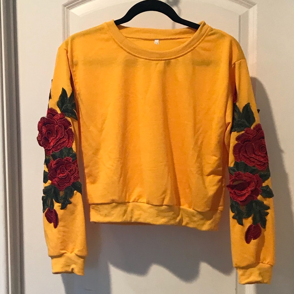 Crop Top with Rose Embellishments